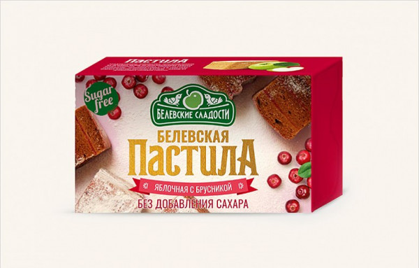 №2 Пастила  200г диетическая с КЛЮКВОЙ, НОВЫЙ ФОРМАТ (4*50г)    в Красногорске