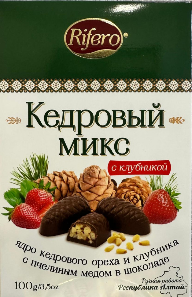  Риф и ко Конфеты "Кедровый микс КЛУБНИКА" 100г     в Красногорске