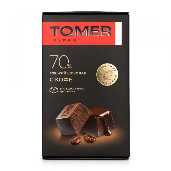 №1 Фабрика Томер  Горький (70%) шоколад с КОФЕ, 90г  в Красногорске