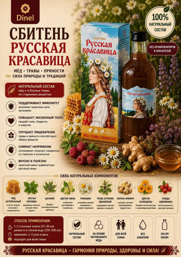№2 Сбитень Русская красавица, 250мл в Красногорске