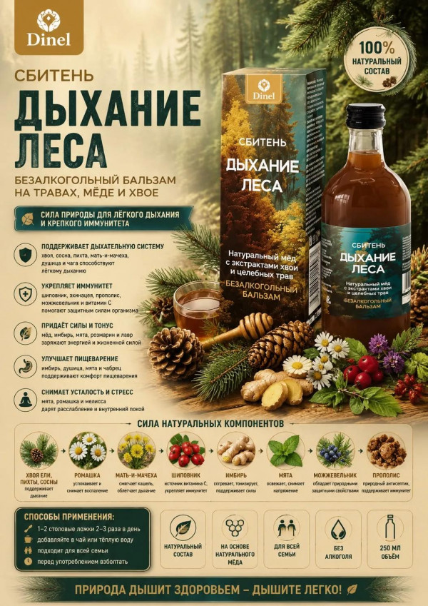 №2 Сбитень Дыхание леса, 250мл  в Красногорске